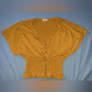 Cute love j mustard color top size XL